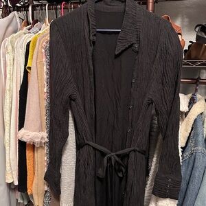 Zara Textured Black Women's button up dress